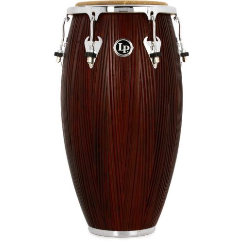  Latin Percussion Matador Wood Conga Set with Bongos and Stand - 11-/11.75-/12.5-inch Red Carved Mango - Sweetwater Exclusive