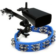 Latin Percussion Cyclops Tambourine with City Cowbell and Mount Pack