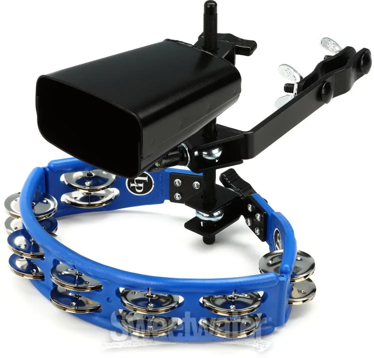  Latin Percussion Cyclops Tambourine with City Cowbell and Mount Pack