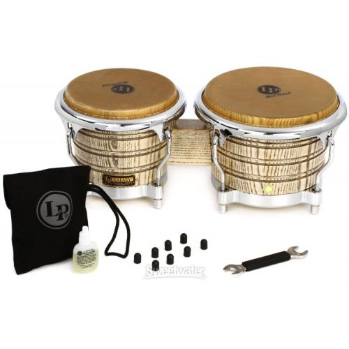  Latin Percussion Galaxy Giovanni Signature Bongos - Natural/Chrome