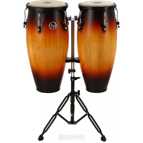  Latin Percussion City Series Conga Set with Stand - 10/11 inch Vintage Sunburst Demo