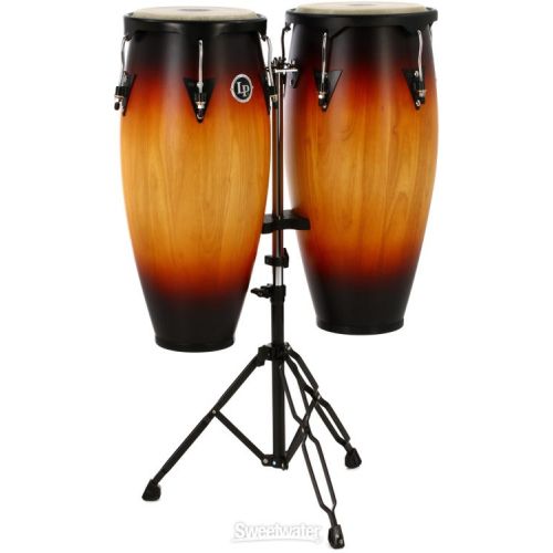  Latin Percussion City Series Conga Set with Stand - 10/11 inch Vintage Sunburst Demo