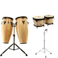 Latin Percussion Aspire Conga Set w/ Bongos and Stand - 10/11 inch Natural