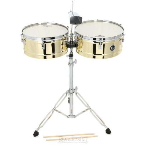  Latin Percussion Matador 14-inch and 15-inch Timbales - Brass