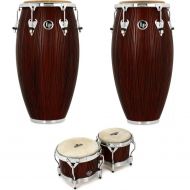 Latin Percussion Matador Wood Conga Set with Bongos - 11/11.75 inch Red Carved Mango - Sweetwater Exclusive