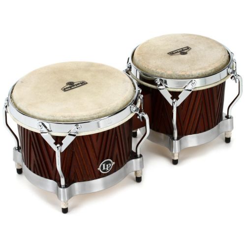  Latin Percussion Matador Wood Conga Set with Bongos - 11/11.75 inch Red Carved Mango - Sweetwater Exclusive