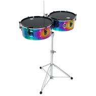 Latin Percussion Tony Succar Signature Timbales - Rainbow Chrome - Black Chrome Hardware