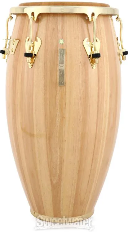  Latin Percussion Matador Wood Tumba with Gold Hardware - 12.5 inch Natural