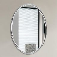 Lattice wall mirror Mirror Frameless Wall-Mounted, Oval Bathroom, Washbasin Wall Car Engraving Technology Explosion-Proof Anti-Fog Vanity Mirror Decoration Mirror,60x80cm