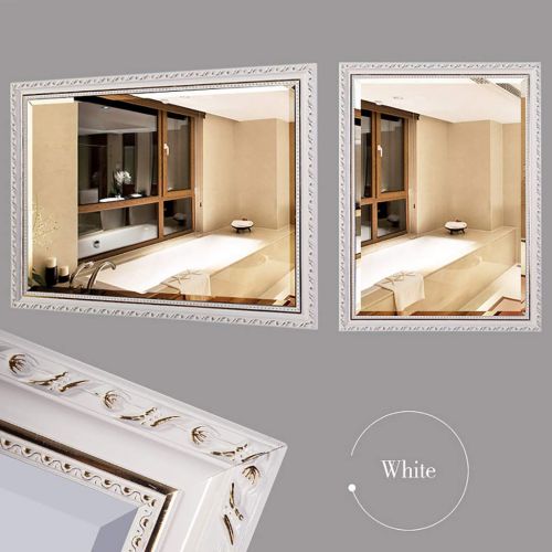  Lattice wall mirror European Bathroom Mirror Carved Solid Wood Frame Beautiful Antique Design Ornate Chic Over Big Wall Hanging Mirror Dressing Makeup