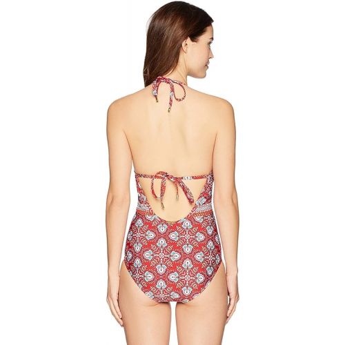  Laundry by Shelli Segal Women's Butterfly Twin Cut Out One Piece Swimsuit, Spice, L