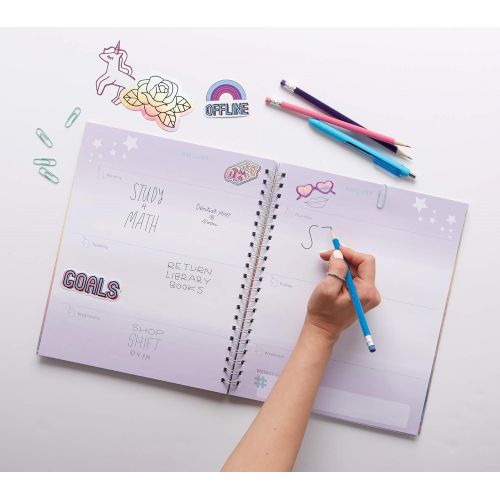  LaurDIY School Unicorn Collection Monthly School Planner and Cute Sticker Sheet, 170 Pages