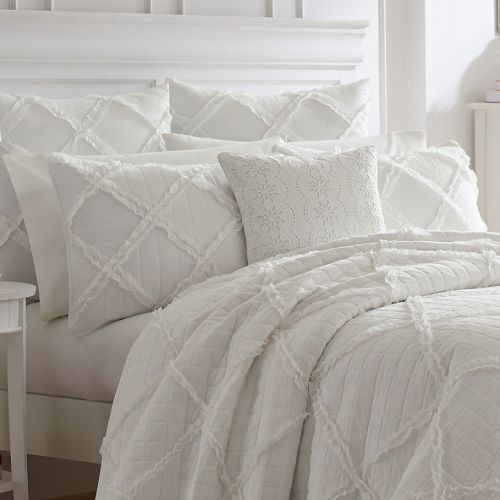  Laura Ashley Maisy Twin Quilt Set in White