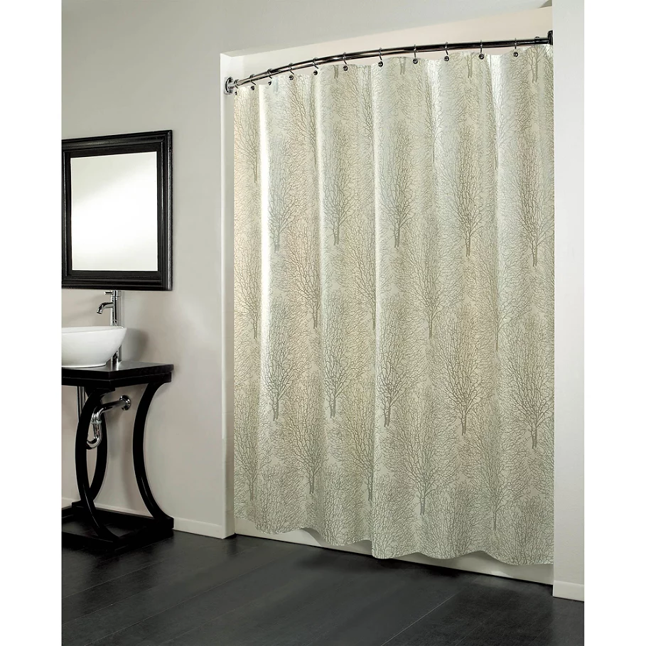  Forest Fabric Metallic Print Shower Curtain