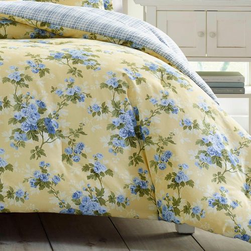  Laura Ashley USHS8K1049564 Comforter Set, Twin, Pastel Yellow