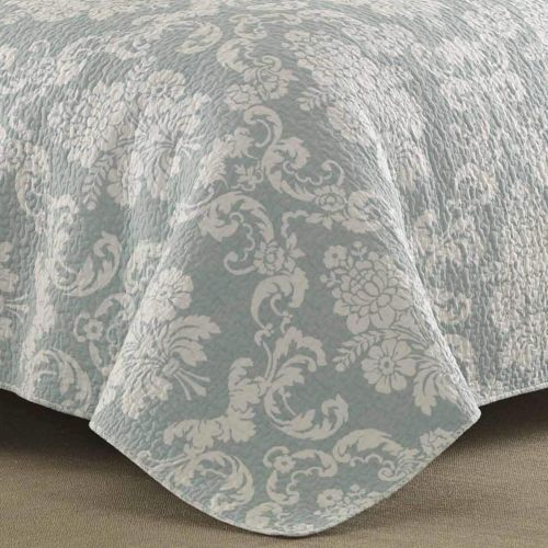  Laura Ashley Venetia Duck Egg Quilt Set, King