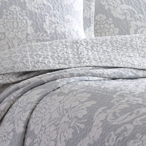  Laura Ashley Venetia Duck Egg Quilt Set, King