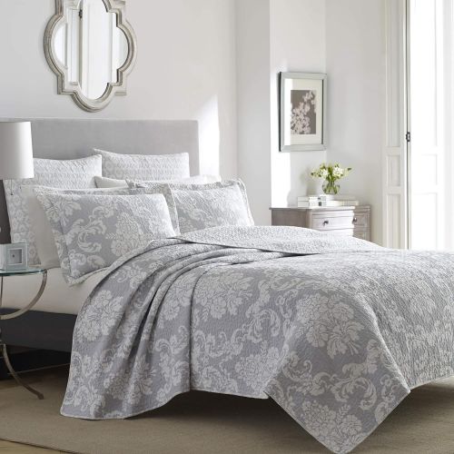  Laura Ashley Venetia Duck Egg Quilt Set, King