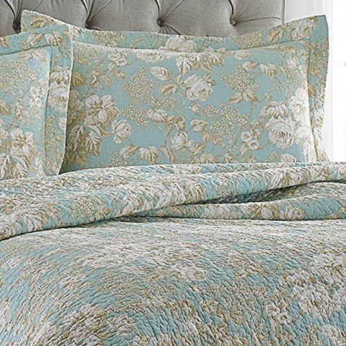  Laura Ashley Brompton Serene Reversible Quilt Set, King