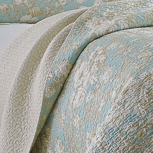  Laura Ashley Brompton Serene Reversible Quilt Set, King