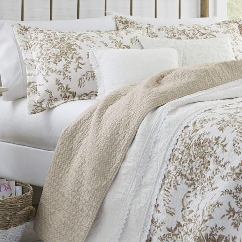  Laura Ashley Bedford Cotton Reversible Quilt Set, King