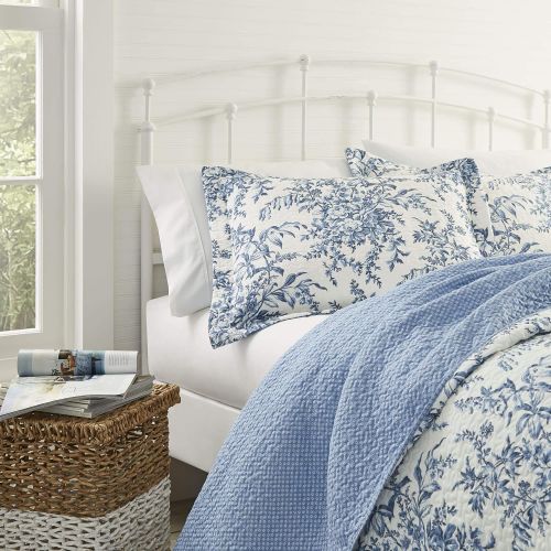  Laura Ashley Bedford Cotton Reversible Quilt Set, King