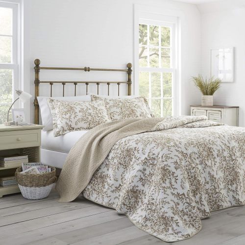  Laura Ashley Bedford Cotton Reversible Quilt Set, King