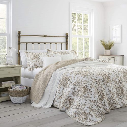  Laura Ashley Bedford Cotton Reversible Quilt Set, King