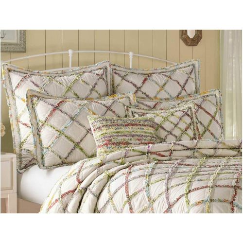  Laura Ashley Ruffled Garden Cotton Quilt, King