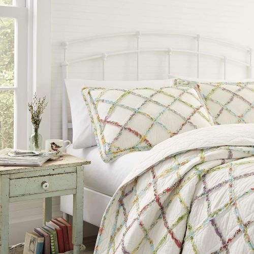  Laura Ashley Ruffled Garden Cotton Quilt, King