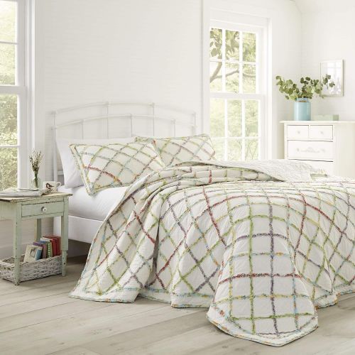  Laura Ashley Ruffled Garden Cotton Quilt, King