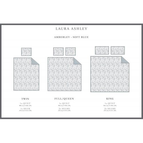  Laura Ashley Amberley Spa Blue Quilt Set, King