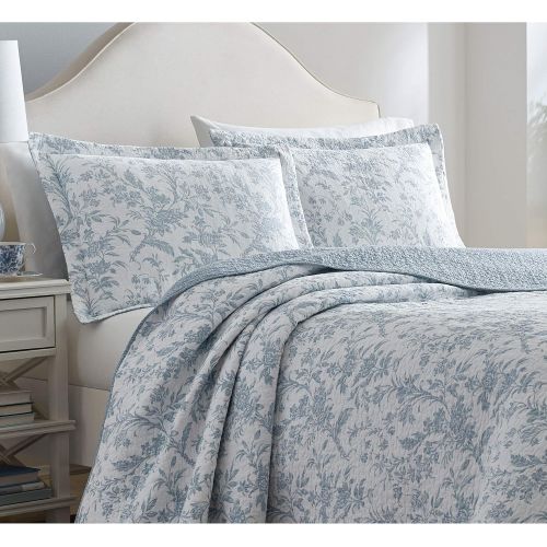  Laura Ashley Amberley Spa Blue Quilt Set, King