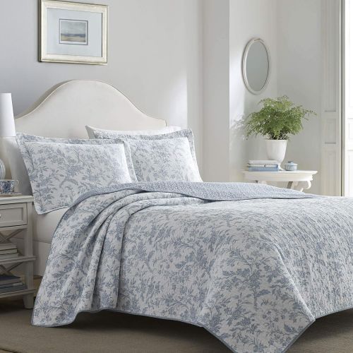  Laura Ashley Amberley Spa Blue Quilt Set, King