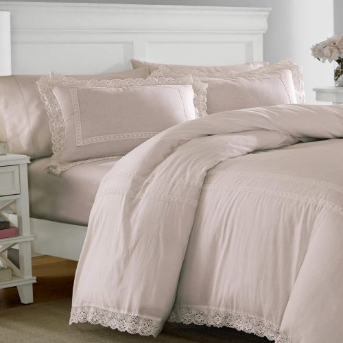  Laura Ashley Annabella Blush Duvet Cover Set, FullQueen