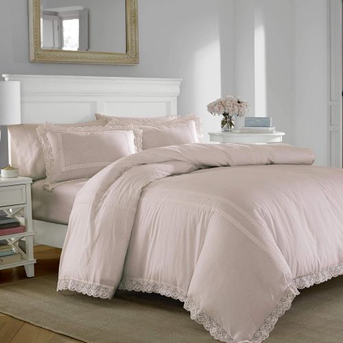  Laura Ashley Annabella Blush Duvet Cover Set, FullQueen