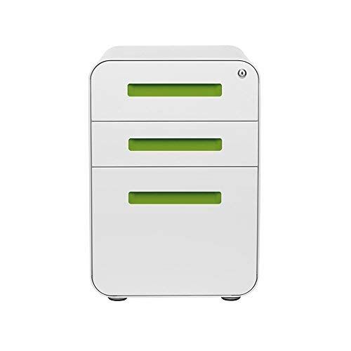  Laura Davidson Furniture Stockpile 3-Drawer File Cabinet (White/Green)