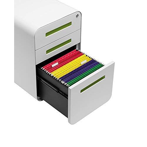  Laura Davidson Furniture Stockpile 3-Drawer File Cabinet (White/Green)