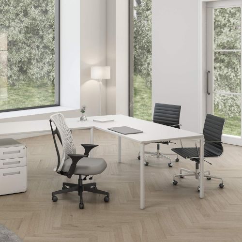  Laura Davidson Furniture Bowery Fully Adjustable Management Office Chair (White/Black)