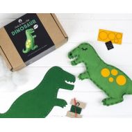 LauraDanby Dinosaur Craft Kit, T-Rex Sewing Kit, Dinosaur Toy, Felt Animal, Childrens Soft Toy Kit, Gift for Kids, Precut Felt, Christmas Craft Box