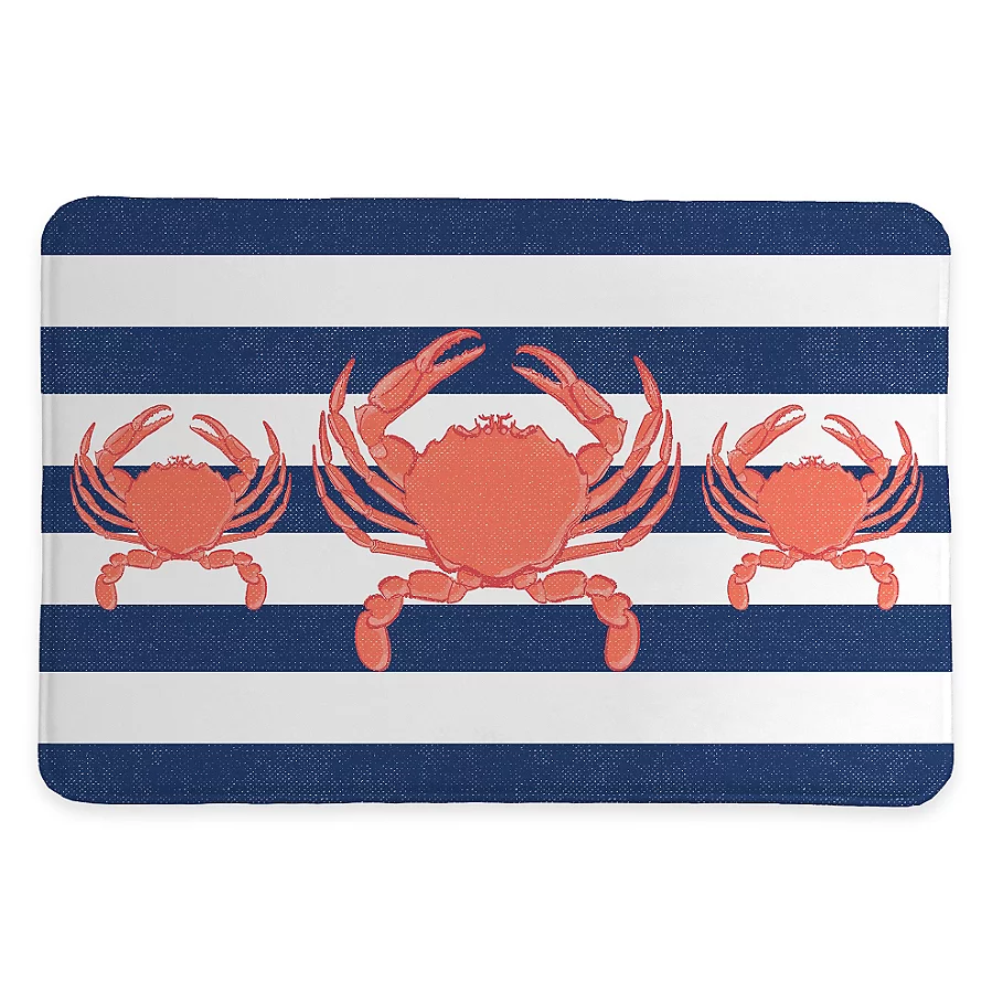  Laural Home 20-Inch x 30-Inch Crab Stripe Memory Foam Rug