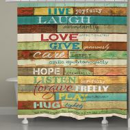 Laural Home Live Laugh Love Mantra Shower Curtain