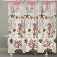 Laural Home Ornate Coral Shower Curtain, Multi