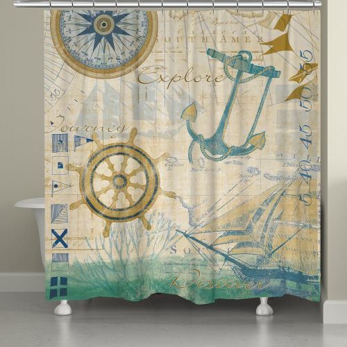  Laural Home Mariners Sentiment Shower Curtain, 71 x 74