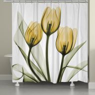 Laural Home GT74SC Golden Tulips Shower Curtain, 71 x 74-Inch, Yellow