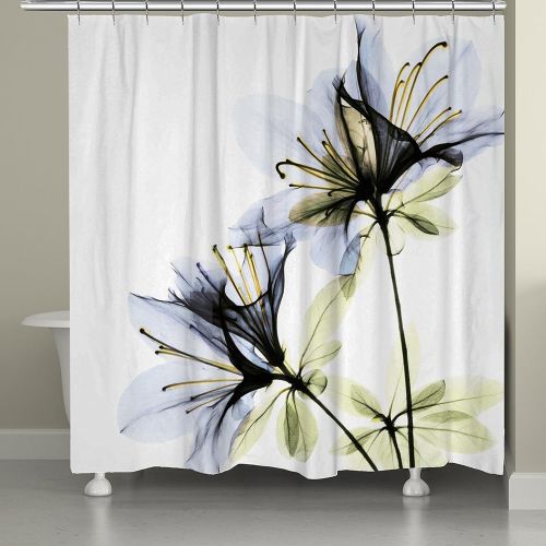  Laural Home Azalea Shower Curtain, 71 x 74, Blue/Green