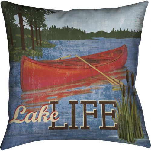  Laural Home LAL18X18DP Lake Living Decorative Pillow,BlueMulti