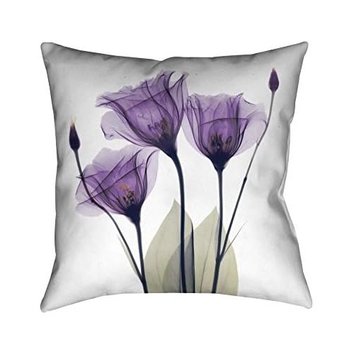  Laural Home GH18X18DP Lavender Hope Decorative Pillow,PurpleWhite