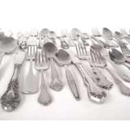 LaurasLastDitch Stainless Silverware Set Mismatched Flatware Cottage Chic Service for 12, 8, 4 or more, Unique, Complete Full Set