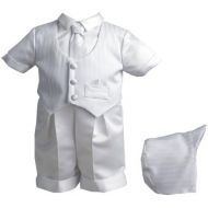 Lauren Madison baby boy Striped Vestie Set With Satin Boxer Short